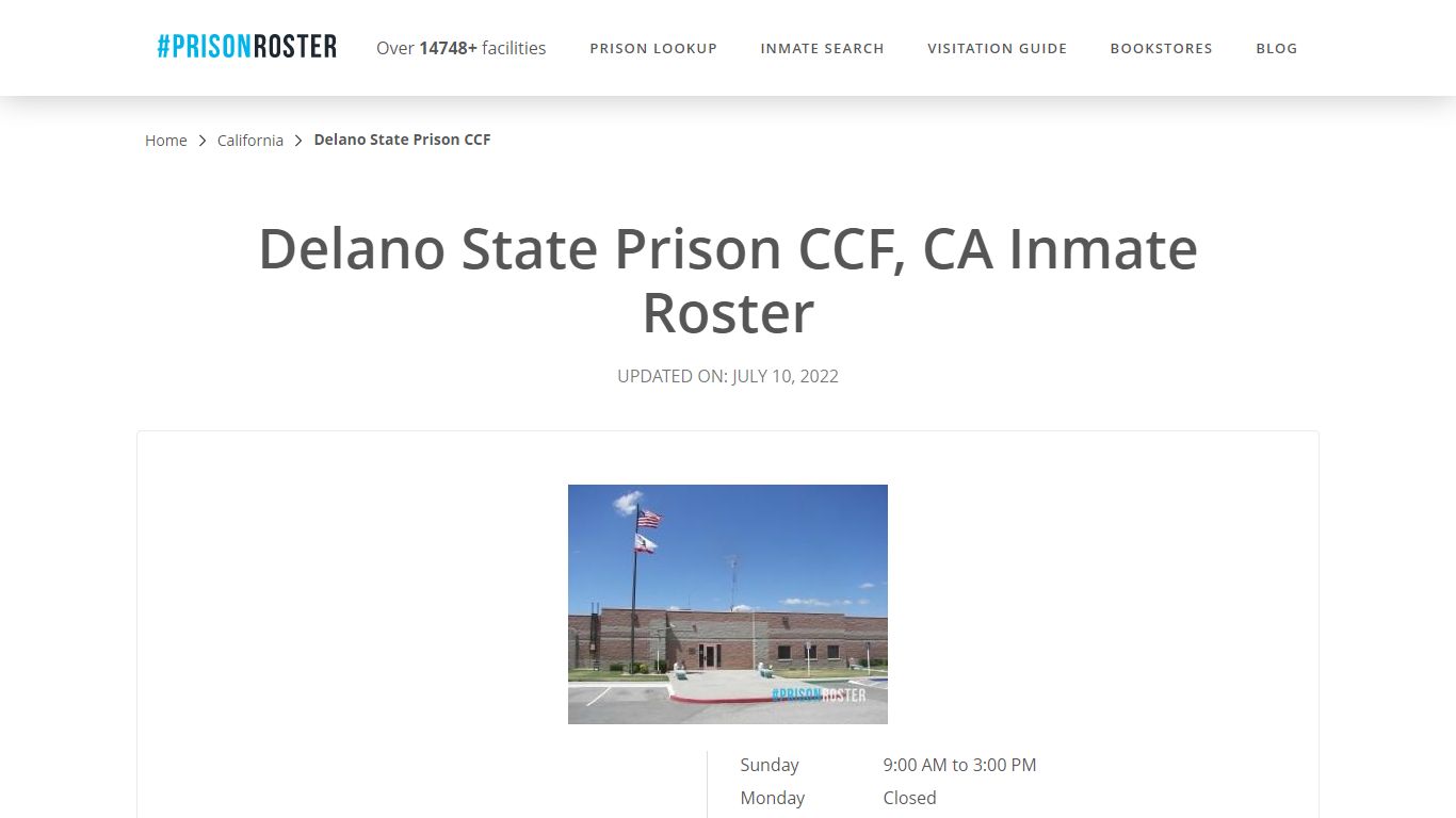 Delano State Prison CCF, CA Inmate Roster