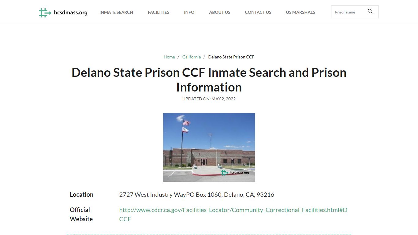 Delano State Prison CCF Inmate Search, Visitation, Phone ...